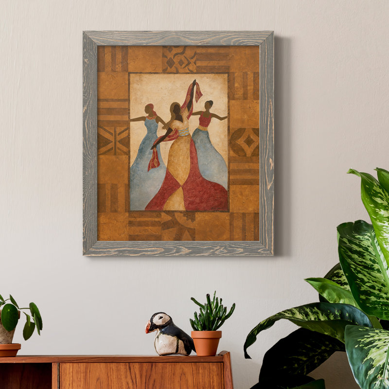 Célébration - Peinture sur toile encadrée, H 20 po x l 17 po x P 1,5 po, Encadré gris