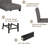 5-Piece Wooden Counter Height Table Set With 4 Chairs For Dining Room