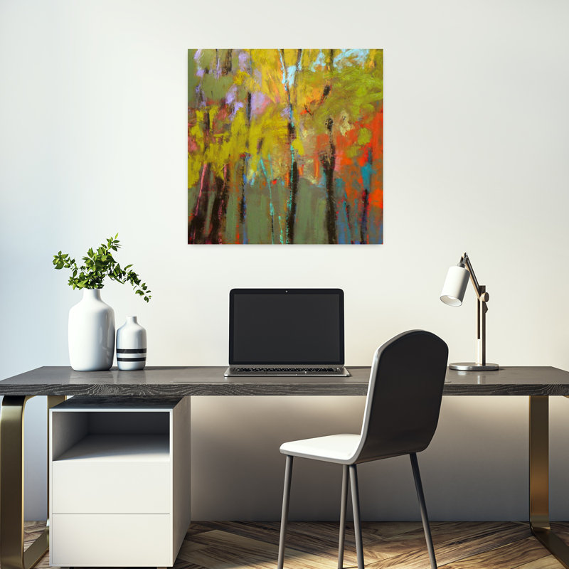 «Trees Three Contemporary Contemporary Landscape Art», H 18 po x l 18 po