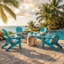  Chaise de patio pliante en plastique Adirondack avec porte-gobelet, Hips toutes saisons - Aruba-1646960311