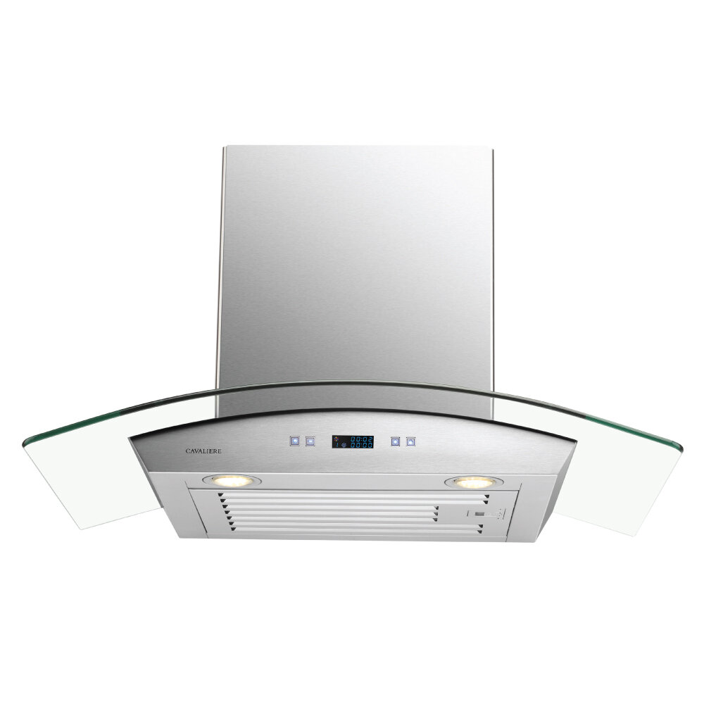 Cavaliere Range Hood 30' Inch Wall Mount Stainless Steel Kitchen Exhaust Vent, With 400 Cfm, 3 Speed Fan & Touch Sensitive Control Panel Led Light