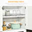 Armoire de rangement autoportante de 63 po avec garde-manger à 4 portes, tablette réglable pour la salle à manger et le salon, garde-manger à finition blanche,