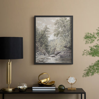 Reproduction encadrée vintage en bois massif Cxxxiv