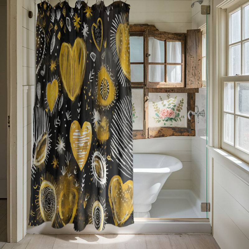 Gilded Love - Premium Shower Curtain, 74"H x 71"W