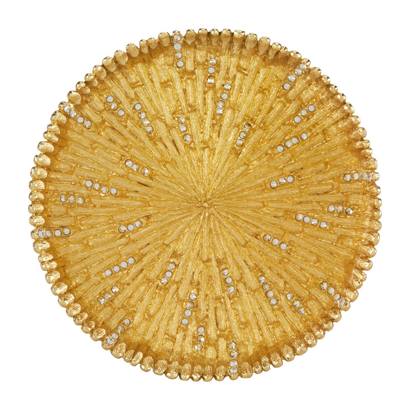 Crystal Round Coaster, Gold