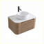 Meuble-lavabo mural 30 po en chêne miel avec lavabo, porte-serviettes gratuit, vasque en céramique blanche, pré-assemblé-480184962-480184964