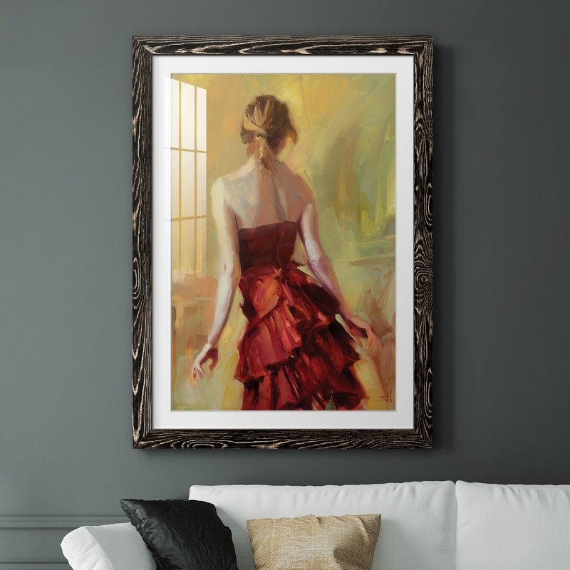 Réflexion sur cuivre - peinture encadrée, H 31 po x l 44 po x P 1 po, Cadre noir