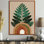 Green Brown Minimalism Ferns Composition - Midcentury Modern Wall Decor, Green Mid-Century Modern Framed Wall Art