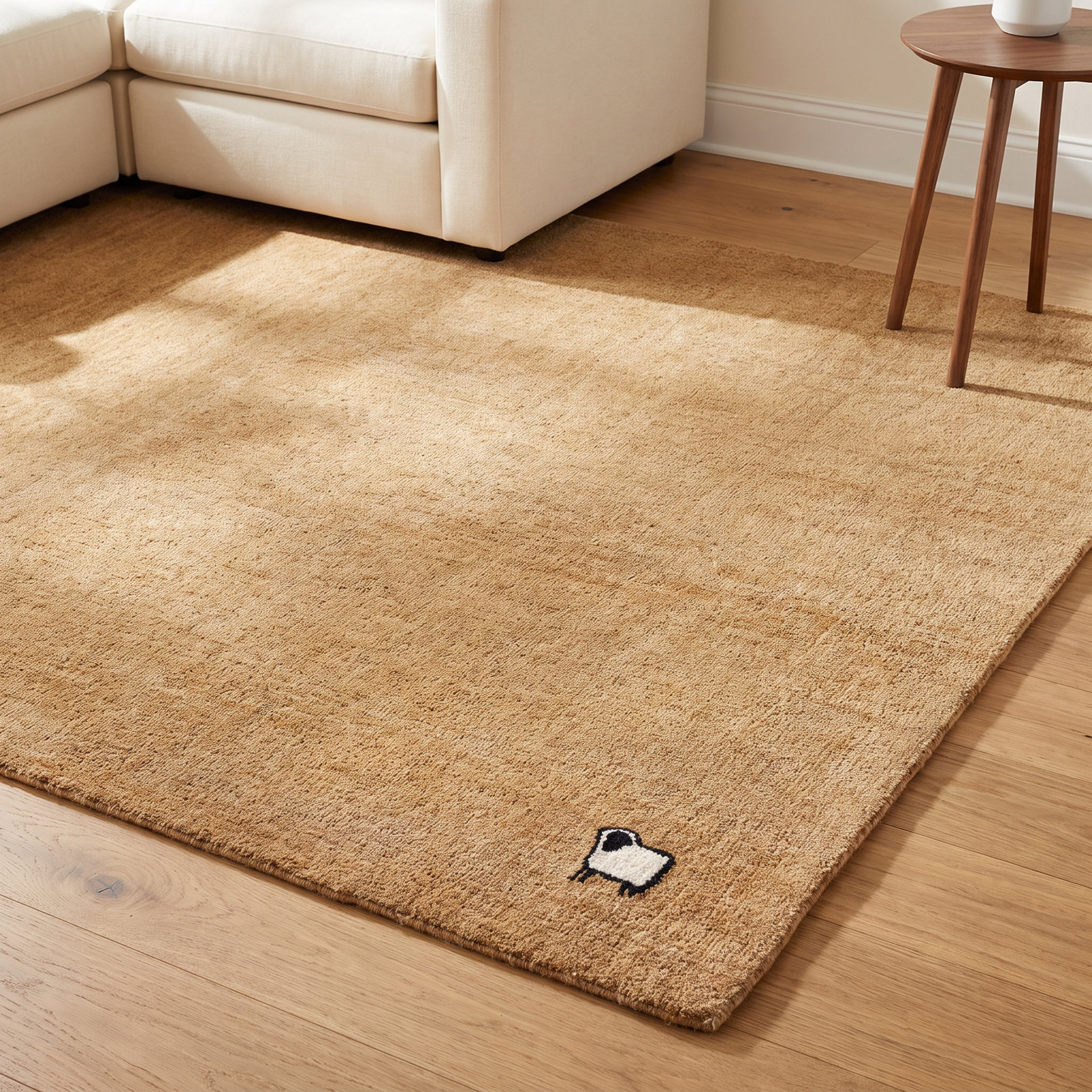 Racheal Gold Hand-Woven Rug, Square 6'