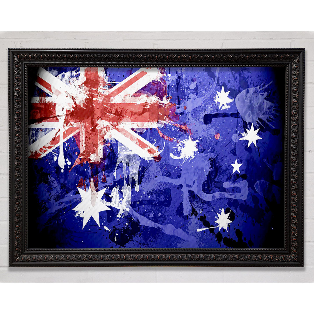 Australische Grunge Nationalflagge - Druck