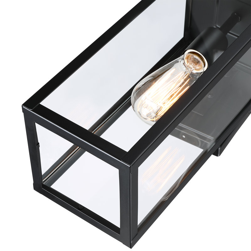Outdoor Wall Light with Black finish, 17.75"H x 6"W x 7.8"D