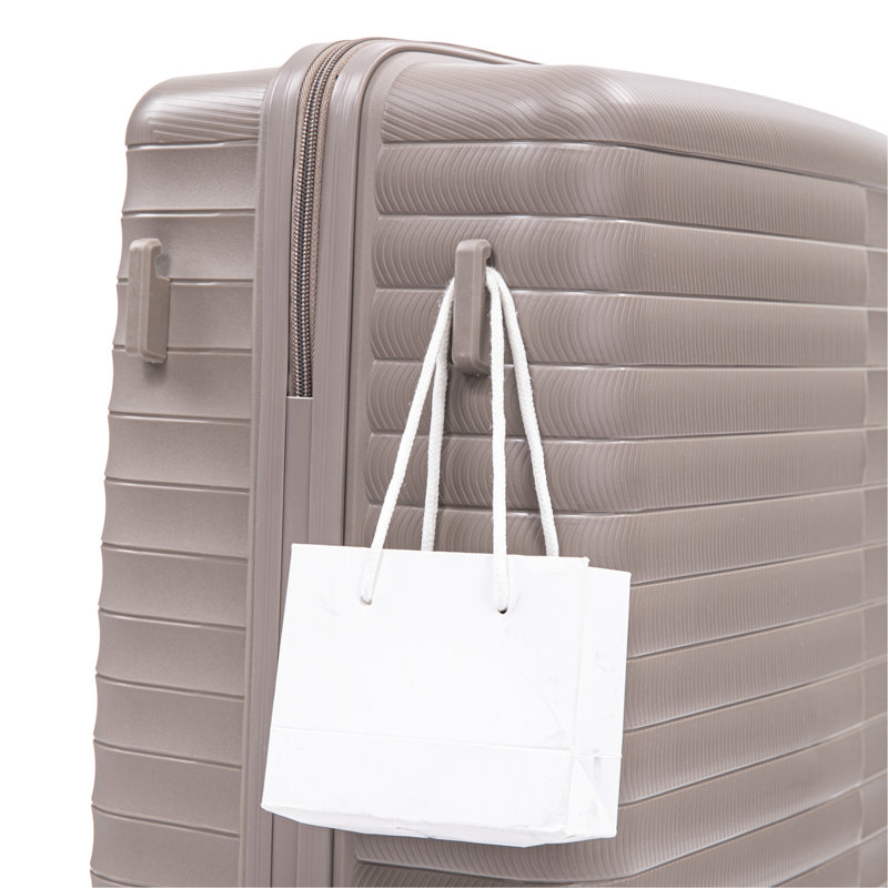 14 "/ 20" / 24 "/ 28" 4 pièces / ensemble dans une valise à roulettes en PP, une valise de transport, une tringle en fer, une serrure à mot de passe à combinaison, un étui à cosmétiques de 14 po (champagne)