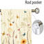 Lot de 2 rideaux vintage à motifs floraux et papillons, imprimé prairie fleurie, style botanique, thème shabby chic, décoration de fenêtre idéale pour la chambre, le salon ou une maison de campagne, installation à œillets, tissu filtrant la lumière-12559309