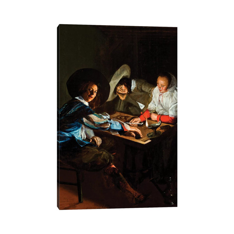 A Game Of Tric-Trac, C.1630 by Judith Leyster - Wrapped Canvas Painting, 20.32 cm H x 30.48 cm W