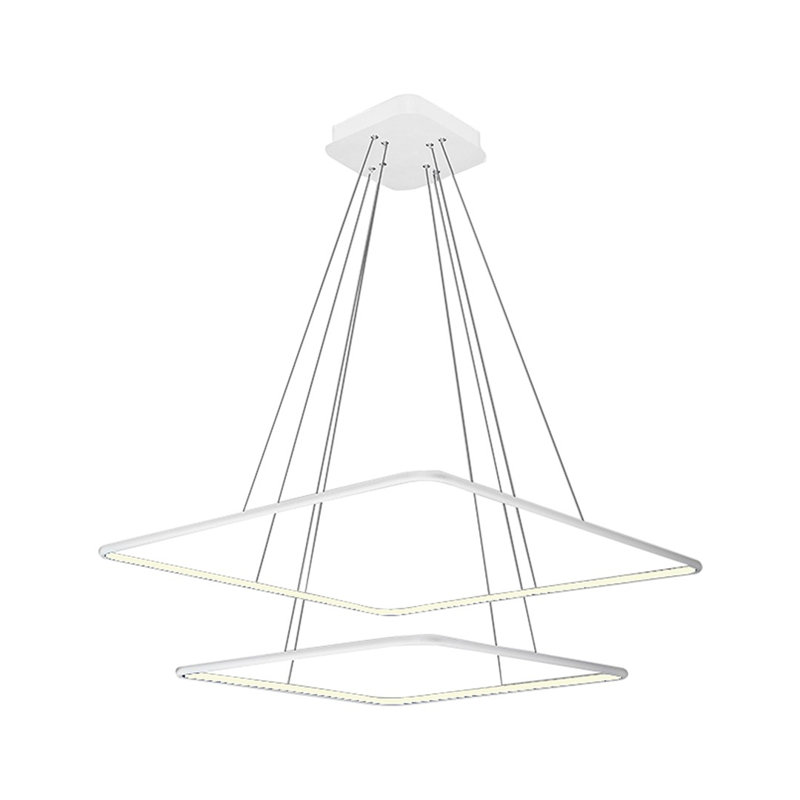Casimera 2 - Light Square/Rectangle Pendant, White