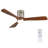 52 Inch Modern Ceiling Fan with LED Light Kit and Remote Control 3 Solid Wood Fan Blades 3-Color Dimmable Light 6-Speed Reversible Motor with Timer