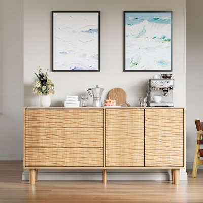 Buffet en bois texturé Wavy