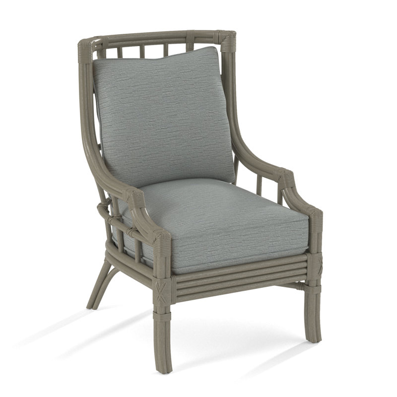 Seville Armchair, White Performance Fabric; 0851-94, Stone Hearth