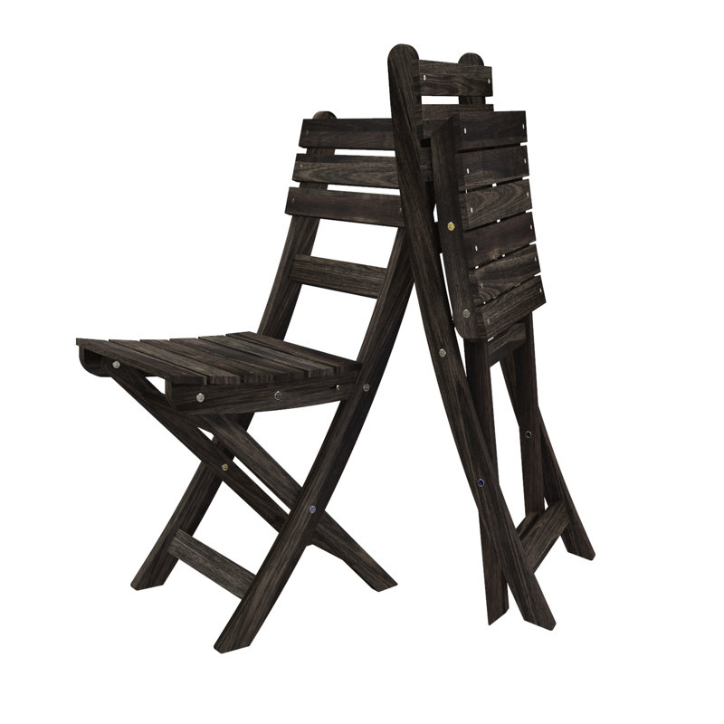 Chaise d'appoint de patio pliante en acacia