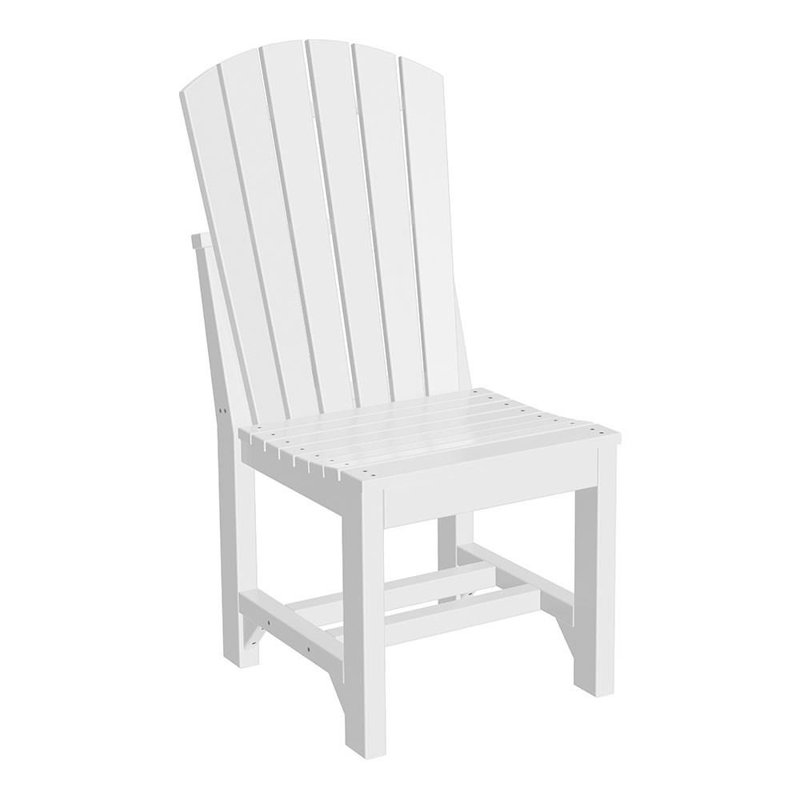Chaise de patio à hauteur de salle à manger adirondack Lemp, Blanc