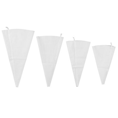 Restaurantware-Pastry Tek Piping Bag Set, Set Of 4 Reusable Icing Bags - Durable, White Silicone Pastry Bag Kit, Anti Burst, Decorate Cakes, Cupcakes, Macarons, Or Cookies