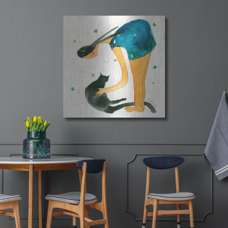 «Diva Cat Scratch» par Wyanne, art de luxe en métal «Big Diva Cat Scratch» par Wyanne, H 36 po x l 36 po