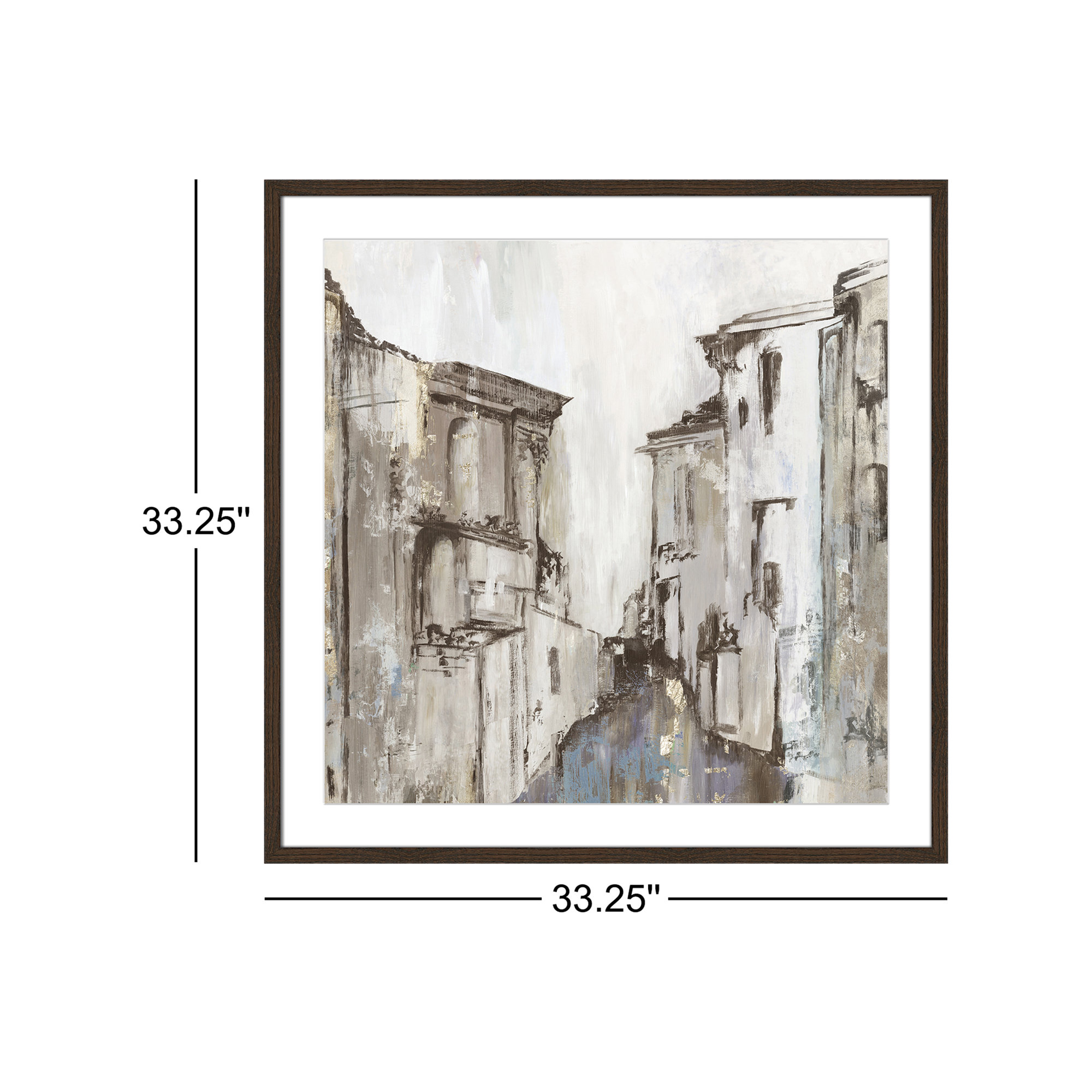 Gothika by Allison Pearce - Picture Frame Painting, 33.25" H x 33.25" W , Walnut Wood Grain