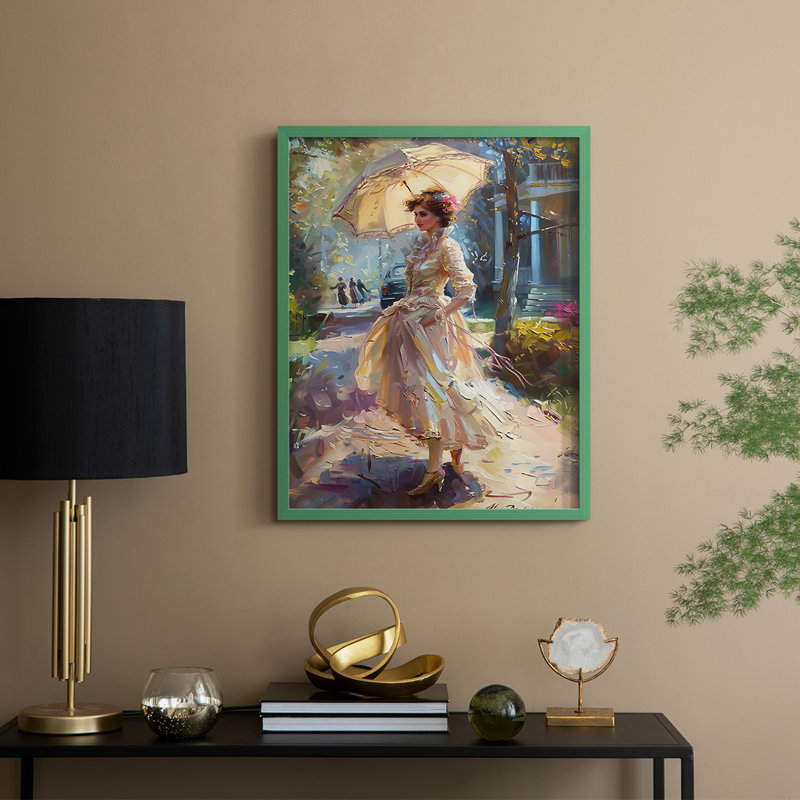 Reproduction encadrée WOMEN Series DCLxx III - bois massif, Vert, H 11 po x l 9 po