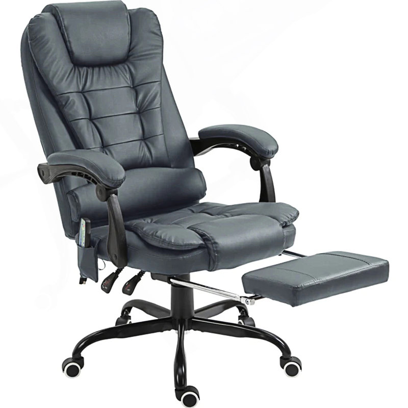Fauteuil de massage, fauteuil inclinable de direction à haut dossier avec support lombaire, Bleu