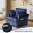 Swivel Corduroy Barrel Chair Accent Chair with Turntable and Side Storage Pocket for Living Room-487440299