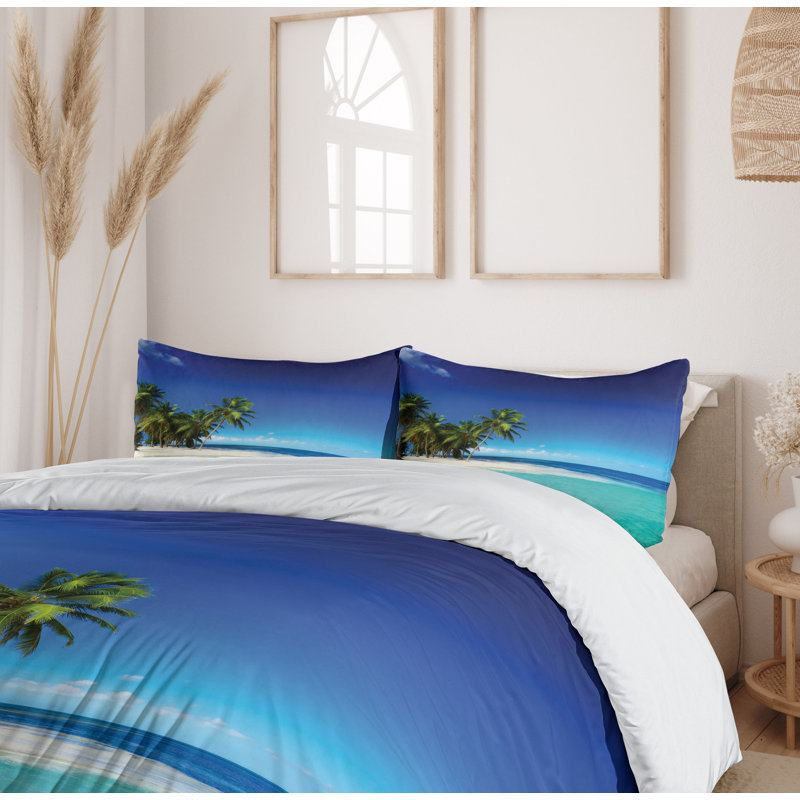 Coastal Polyester Duvet Cover, Queen Duvet Cover + 2 Standard Shams