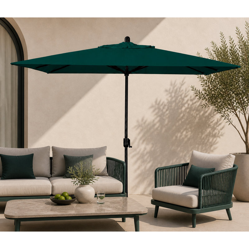 SunbUmbrella 9 pi 10 po x 6 pi 6 po Olivier, Saphir noir, Toile Sunbrella® vert forêt