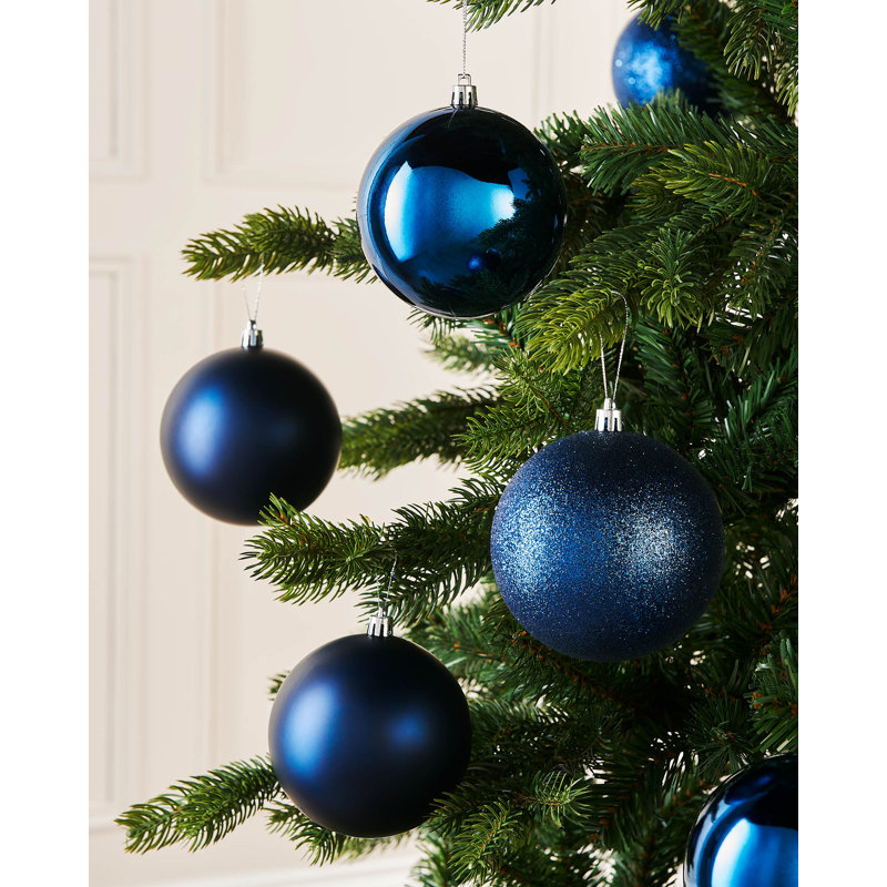 11 cm Plastic / Acrylic Shatterproof Bauble, Navy Blue