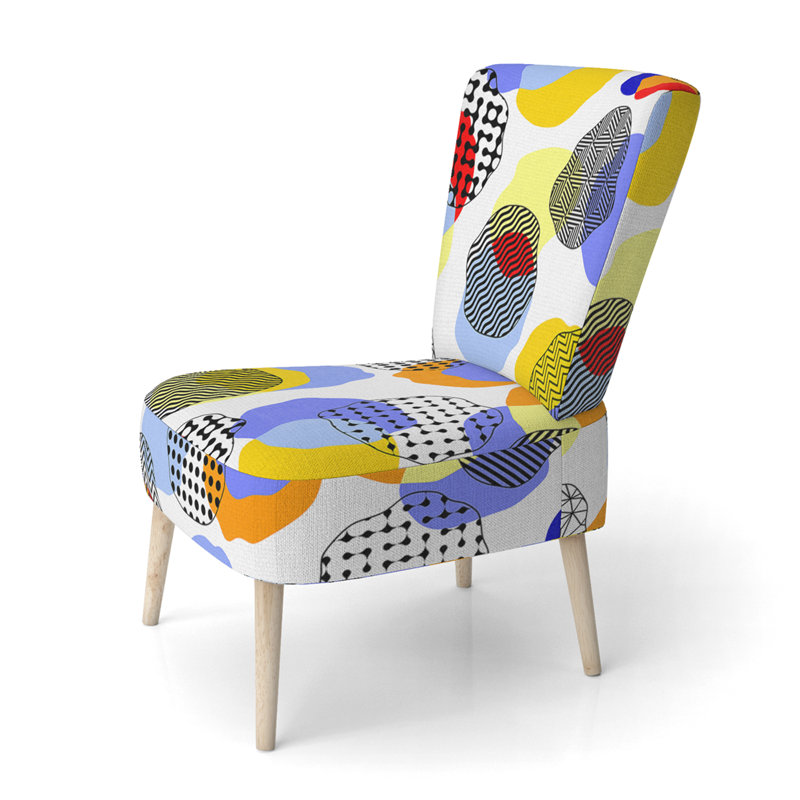 Multicolor Circle Pattern - Upholstered Patterned Accent Side Chair