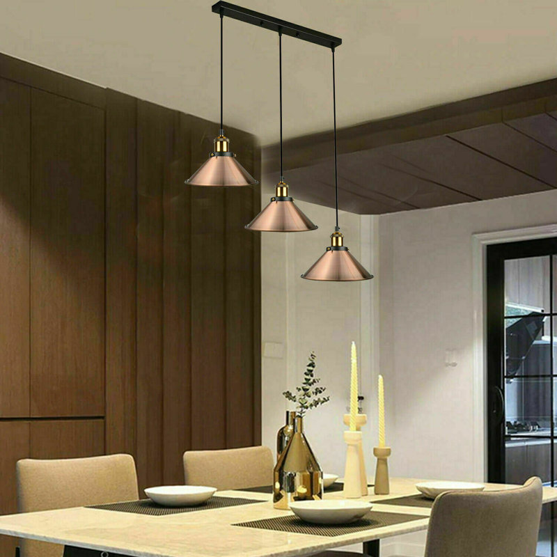 Mcreynolds 3 - Light Kitchen Island Pendant, Rose Gold
