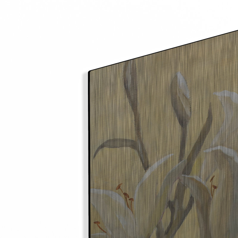  «Subtle Lily 1» par Silvia Vassileva, art mural en métal, H 36 po x l 12 po