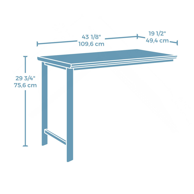 Retour de bureau 42 po, finition brune, H 29,76 po x l 45,12 po x P 19,45 po