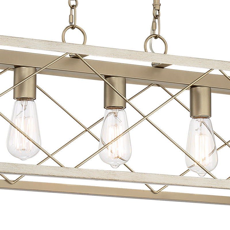 Lustre linéaire pour îlot de cuisine à intensité variable Evys, Frêne français, 5, H 109 po x l 36 po x P 7,78 po
