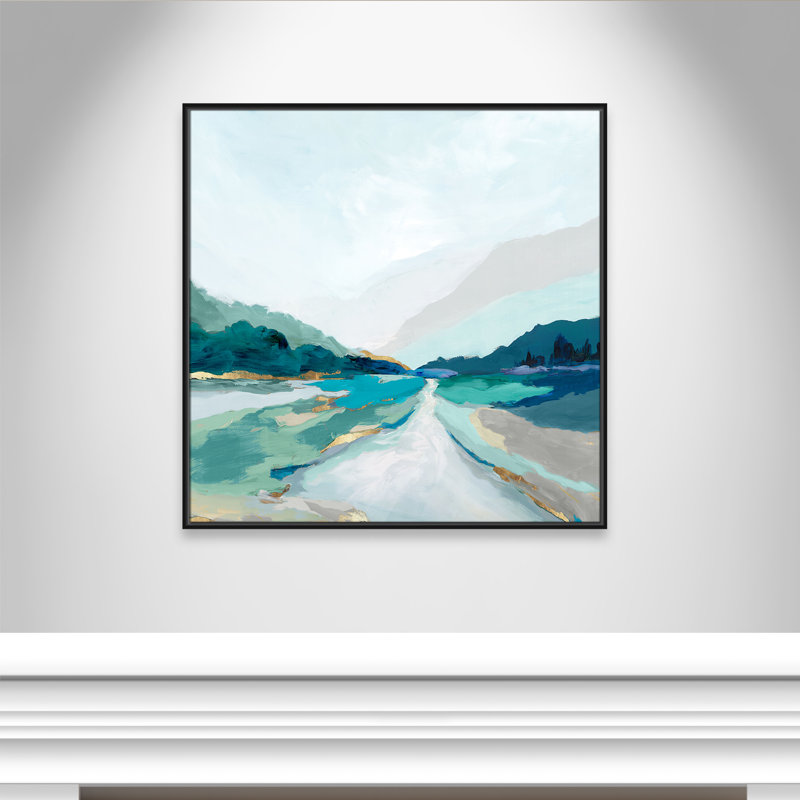 «Hope Creek - Blue Square Version Print» par Isabelle Z, Noir, H 37,5 po x l 37,5 po