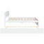 Lit blanc brillant avec lit gigogne simple et 2 tiroirs fonctionnels modernes et pratiques-88844405-88844406