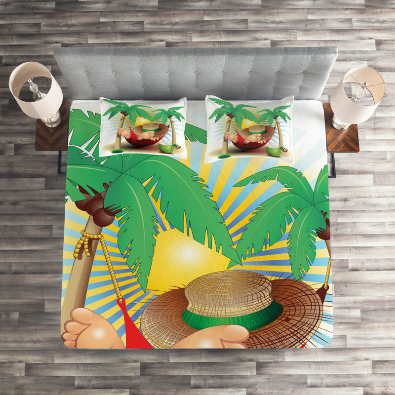 Island Polyester Coverlet, King Bedspread + 2 Shams
