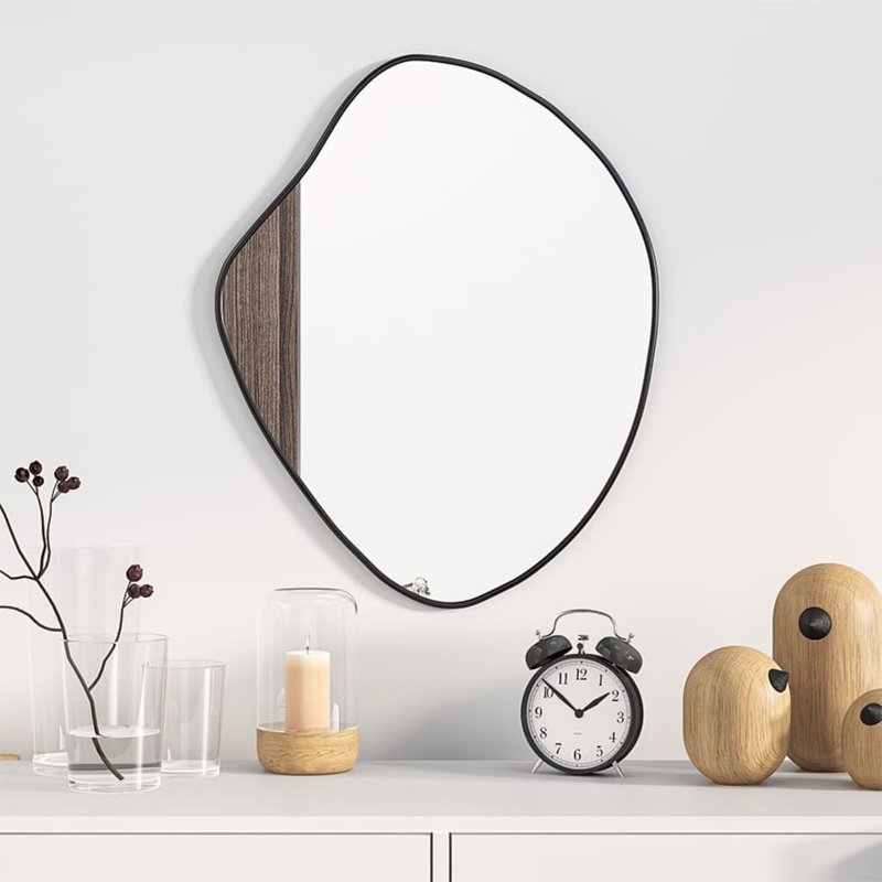 Olle Free Form Wall Mirror, 50cm x 40cm, Black