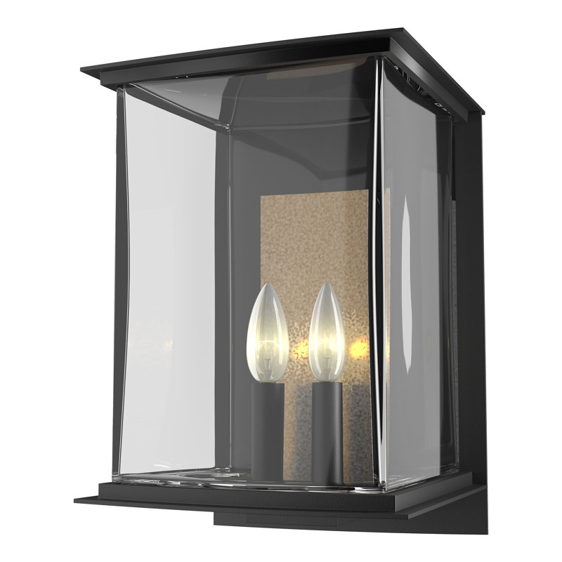 Kingston 7" Outdoor Wall Lantern, Translucent Soft Gold, Coastal Black, 12.1'' H X 7'' W X 7.2'' D
