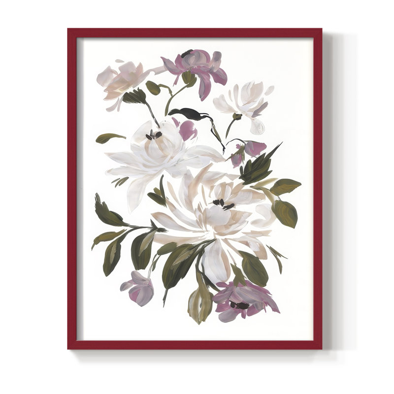 «Spring Fling Bouquet V», reproduction encadrée - bois massif, H 11 po x l 9 po, Rouge