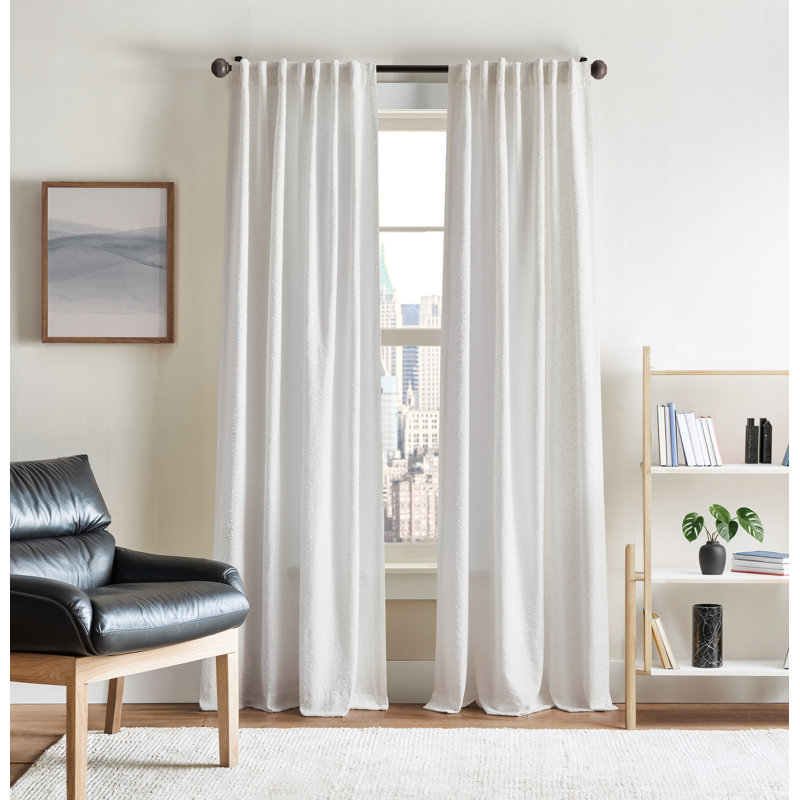 DKNY Murray 50in x 84in Curtain Panel Pair White, 50" W x 84" L