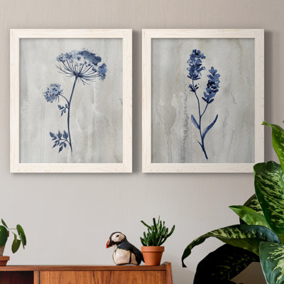 " Indigo Botanical I " 2 - Pieces