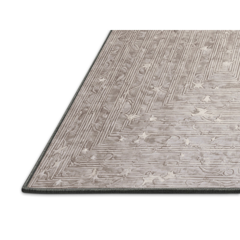 Silky Soft Plush Gray Area Rug, Square 3'