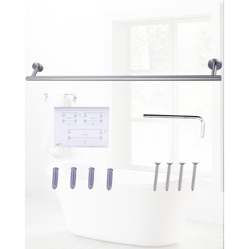 Brushed Nickel Stainless Steel 32" Wall Mounted Double Towel Bar