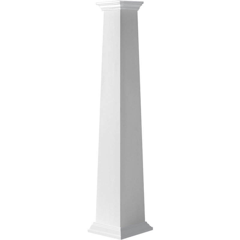Ensemble de colonne carrée classique en PVC lisse lisse et standard Craftsman, H 120 po x l 11,63 po