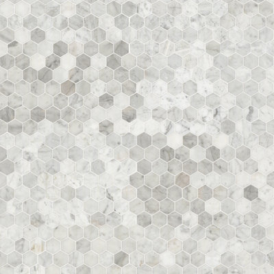 Carreau de mosaïque en marbre aiguisé de 12 po x 12 po Carrara